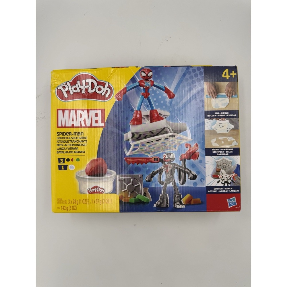 Play-Doh Marvel Spider-Man Launch & Slice Battle Playset with 2 Action Figures